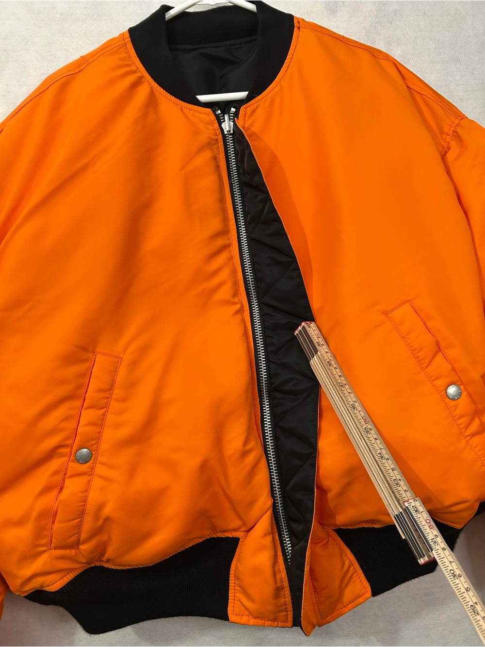 H&M Heron Preston H2 Black Orange Reversible Bomber Jacket Unisex Size Large NWT - Picture 8 of 16